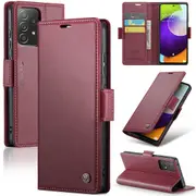 CaseMe Samsung Galaxy A33 5G Folio Wallet Case Cover Side Closure A336 [Wine]