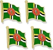 [stidsds] Dominica Flag Pin - Dominica Flags Pins Lapel Dominica Flag Enamel Lapel Pin Men Women Suit & Waving Patriotic Metal Badge Souvenir Hat Backpacks Decoration(4 Pack), Metal, alloy