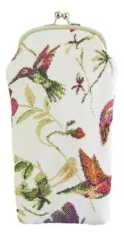 Hummingbird Tapestry Reading Glasses Pouch Soft Case Signare Layout can vary