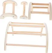FONDOTIN 4pcs Wooden Chicken Perch Stand for Birds Durable Chicken Roosting Smooth Parrot Perch Encourages Balance Coordination for Bird Cage Supplies