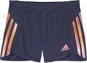 [adidas] Girls' Little Elastic Waistband 3 Stripe Mesh Short, Shadow Navy, 6X