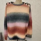 NEW Madewell Space-Dyed Ombre Button-Shoulder Wool Blend Knit Sweater Size Large
