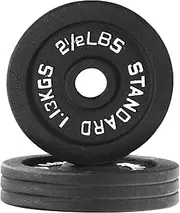 Fitvids Cast Iron 1-Inch Standard Weight Plate for Strength Training & Weightlifting, Multiple Weights Available