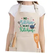 Funny Cooking Aprons for Women, Cute Embroidered Womens Kitchen Apron with