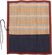JEWEDECO 1Pc Bamboo Portable Calligraphy Brush Roll with Slots Pencil Storage Organizer for Art Supplies Lightweight and Dampproof Students and Friends