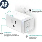 Smart Home Wi-Fi Smart Plug Outlet Voice Control Work with Alexa Google Home 2PK