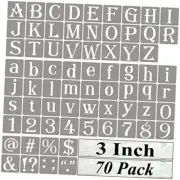 Alphabet Letter Stencils for Painting - 70 Pack Letter and Number 3 Inch