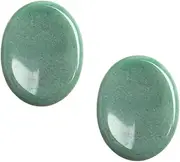Acxico 2Pcs Natural Jade Palm Stone Green Rock Crystal Healing Reiki Polished Worry Stone