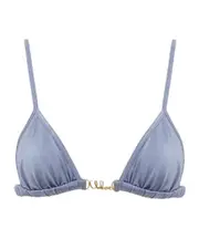 Chloé Logo Plaque Triangle Bikini Top FR38,FR40 opal blue