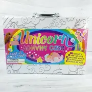 Unicorn Activity Color In Carry Case Stickers Pens Pencils 120pc Set Age 6+ NEW