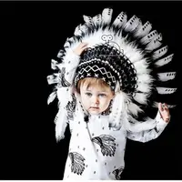 在飛比找樂天市場購物網優惠-INS風北歐攝影影樓實景道具印第安羽毛頭飾拍照道具裝飾服飾配