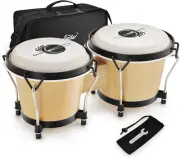 Bongo Drums 6” and 7” Wood Percussion Instrument Bongos for Kids Adults Beginner