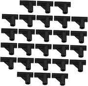 CHILDWEET 50pcs Black Nylon Three Way Connector for Outdoor Storage Rack Accessories Compatible with Various Diameters for Valve Core Removal and Installation Tools