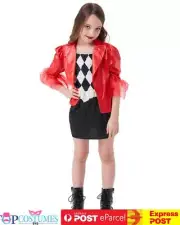 Red Lady Joker Coat Top Costume Cosplay Halloween Lady Gaga Girls Costume