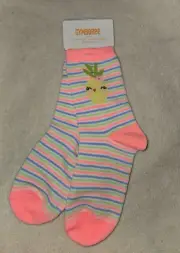 Gymboree Striped Pineapple Socks Size S 5-6 Shoe Size 11-12 NWT