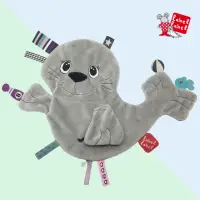 在飛比找momo購物網優惠-【Label Label】布標安撫巾-拍手海豹(嬰兒標籤手抓