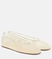 [Magda Butrym] Magda Butrym Embroidered mesh ballet flats AU 9 white