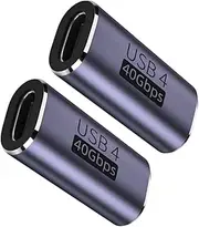 Dbilida USB C Female to Female Adapter 2Pack, 40Gbps USB4 Adapter Support 100W, 8k@60Hz, 5K@60Hz, 4K@120Hz Compatible with Thunderbolt 4/3, MacBook Pro 2021, MacBook Air 2022 and More Type C Devices