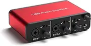 USB C Audio Interface 24Bit/192kHz for Recording Podcasting and Streaming, 48V Phantom Power, Plug and Play, Ultra-low Latency Noise-Free (No Software Included)