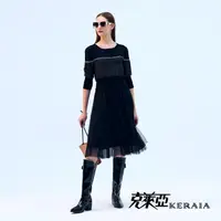 在飛比找momo購物網優惠-【KERAIA 克萊亞】秘境銀河時尚連身壓褶洋裝