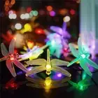 20 LED Outdoor Solar Lamp Fairy Light Garlands Light Dragonfly String Lights