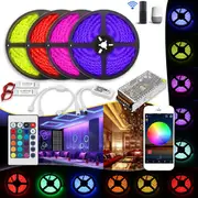20M Waterproof SMD5050 240W Smart WiFi APP Control LED Strip Light Kit Work With Alexa AC110-240V Christmas Decorations Clearance Christmas Lights 775