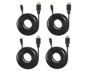 4Pcs Micro Hdmi To Hdmi Cable 1.5Meters Hd Video Wire Fit For Raspberry Pi 4B