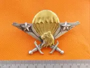 Cameroon Obsolete Africa Paratrooper Para Jump Wing Officer Badge