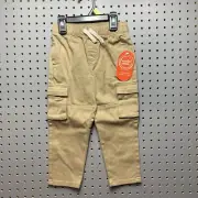 Wonder Nation Urban Khaki Cargo Pants Toddler Size 3 Boys Elastic Waist NWT