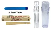 Raw Classic King Size Pre Rolled 32 Pack+Grind Herb to Cone Creator Machine+Tube