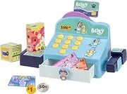 Bluey Cash Register. Press The Buttons to Hear Beeps, Sounds and Phrases from Bluey and Bingo, Use The Scanner to Scan Packages and Pretend to Run a Shop, Includes Toy Credit Card and Dollar Bucks!