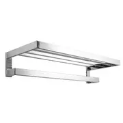 600mm Double Towel Shelf Stainless Steel Chrome Wall Mount Bathroom Rail Rack