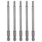 5pcs H3.5 Hex Head Drill Bit Wrench 3.5mm Flat Tip 1/4" Shank 100mm Long