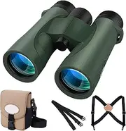 [occer] 10x42 Professional Binoculars Adults, Easy Focus Compact Binoculars with Shoulder Strap Carrying Bag, Waterproof Premium Optics Binocular Perfect for Hunting Cruise Ship