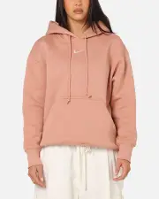 [Nike] Nike Women's Sportswear Phoenix Fleece Oversized Pullover Hoodie Rose Gold - Size XL XL Rose Gold