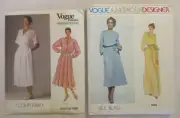 Lot of 2 Vogue Sewing Patterns for Women's Designer Dresses: 1525/2008 ~ Uncut