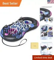 Quick Inflate Heavy-Duty Snow Tube with Tow Rope & Repair Patches for Family Fun