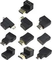 10Pcs HDMI Adapter Kit, HDMI to Mini HDMI/Micro HDMI Female Male Gold-Plated Interface Converter
