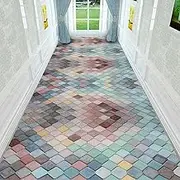Runner Rugs, Floor Non-Slip Mats Long Carpet for Corridor Hall Living Room Bedroom Indoor Outdoor,0.8m x 2.5m