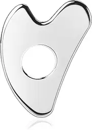 BTYMS Gua Sha Facial Tools Stainless Steel, Heart Shaped Guasha Tool with Hole， Metal Face Sculpting Tool Skin Care Massage Scraper