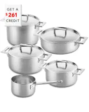 Mepra 10pc Attiva Stainless Steel Pewter Set with $223 Credit