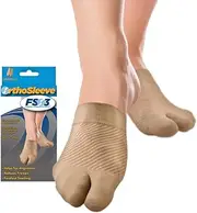 OrthoSleeve FS3 Forefoot Compression Sleeves (One Pair) Bunion Comforter and Split Toe Alignment Sleeve with Padded Toe Zone to Reduce Toe Friction and Reduce Forefoot Swelling (Large/X-Large)