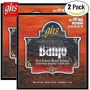 2-PACK GHS PF160 Phosphor Bronze Loop End 5-String Banjo Strings