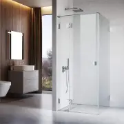 10mm Fully Frameless Shower Screen Enclosure Silver, 900 x 900mm