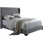 Dudley King Size Linen Fabric Bed Frame in Grey
