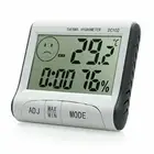 MINI DIGITAL INDOOR THERMOMETER HYGROMETER CLOCK HUMIDITY METER TEMPERATURE LCD