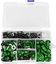 177PCS Motorcycle Fairing Kit, Colorful Anodized Screws Replacement with Ample Number for 250 300, GSXR600 GSXR750, CBR600RR CBR1000RR VFR800, GSXR Motorcycle (Green)