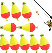 Fishing Float, 10X Oval Slip Floats for Fishing, Water Cork Ball Weighted Outdoor Sports Accessories for Trout River Lake Ice Deep Freshwater