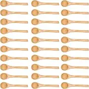 QANYEGN 30 Pcs Mini Natural Wooden Spoons,Wooden Honey Spoon,Salt Spoon,Tasting Spoon,Condiment Tool for Kitchen