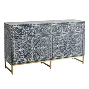 Stunning Bone Inlay Sideboard Buffet scroll vine sideboard buffet 58" Length